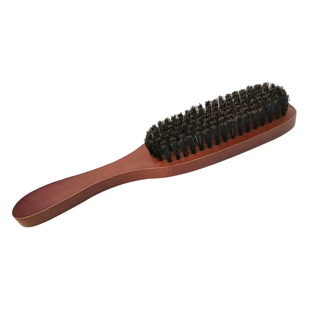 Wooden Men Beard Brush for Grooming Kit Mini Bristle Shaving Styling Brush for Beards and Mustaches