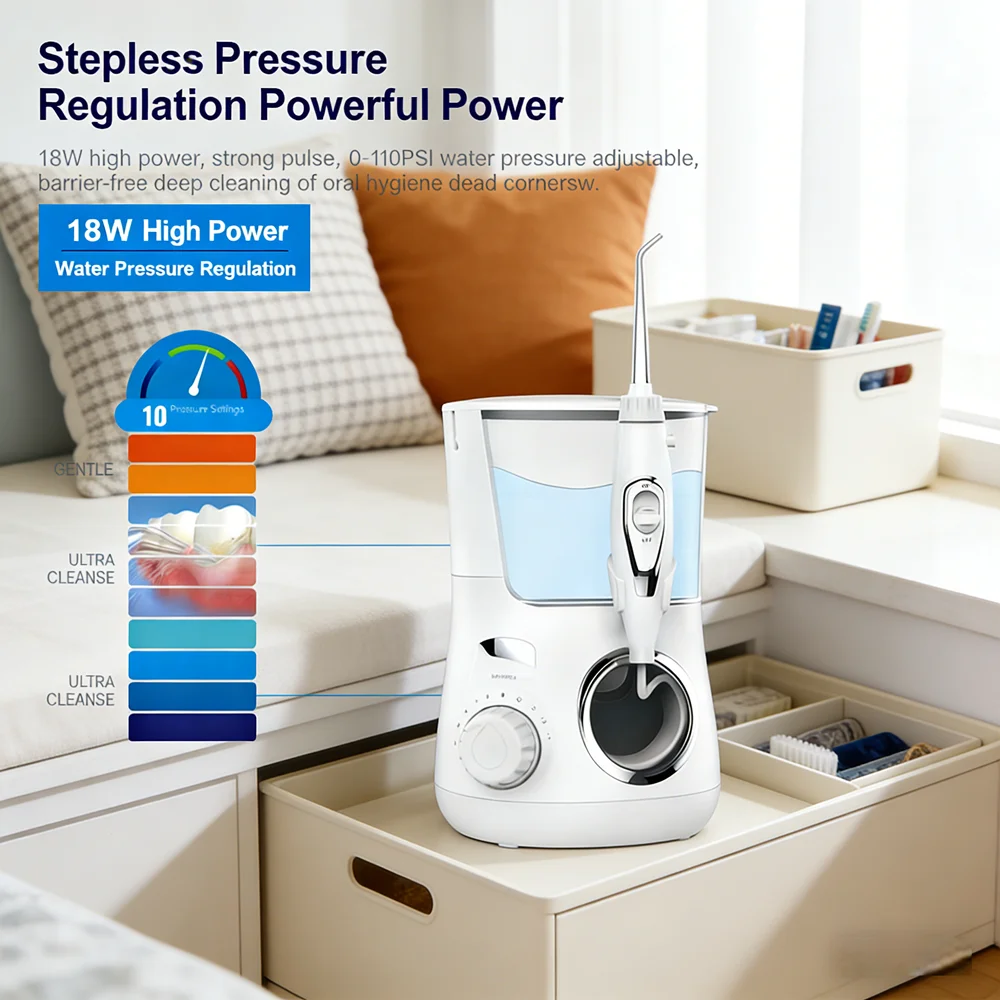 

Электрический ирригатор для полости рта, 10 режимов, 5 насадок, портативный, для чистки зубов, свежего дыхания и защиты от кариеса