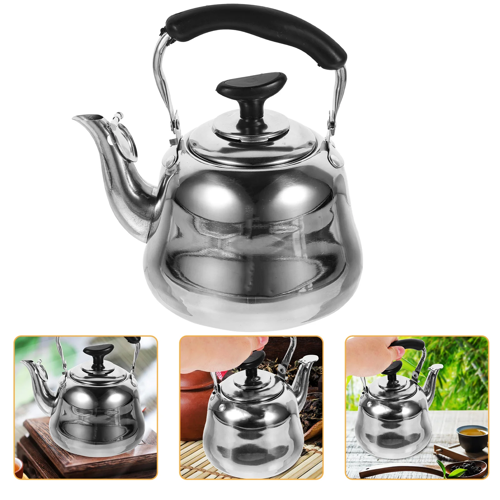 

Stovetop Stainless Steel Tea Kettle Whistling Large Capacity Quick Boil Easy Clean Wide Mouth Lid Modern Design