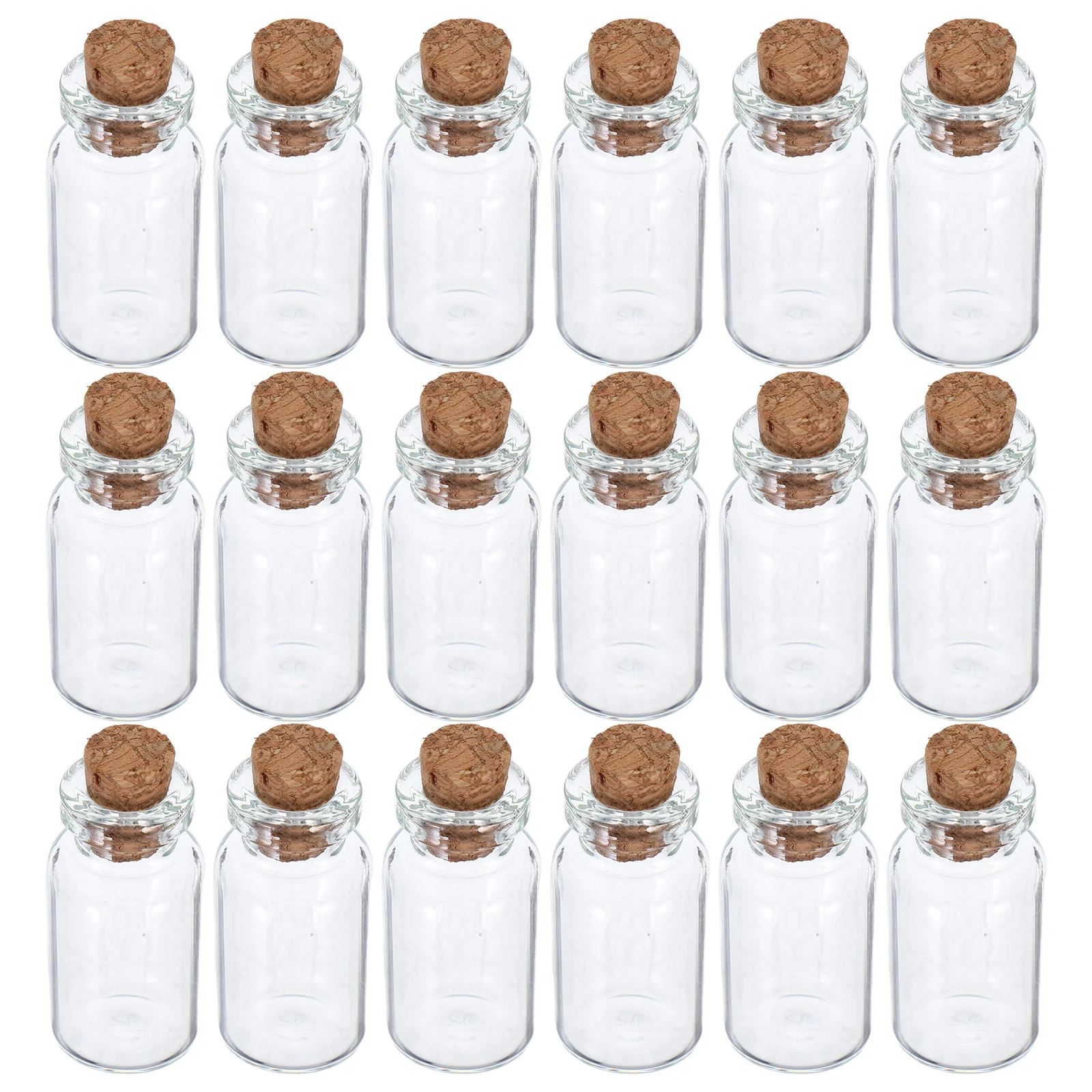 

18 Pcs Clear Glass Bottles Mini Wishing Cork Stoppers Home Decor Travel Perfume Jewelry Making Craft Storage