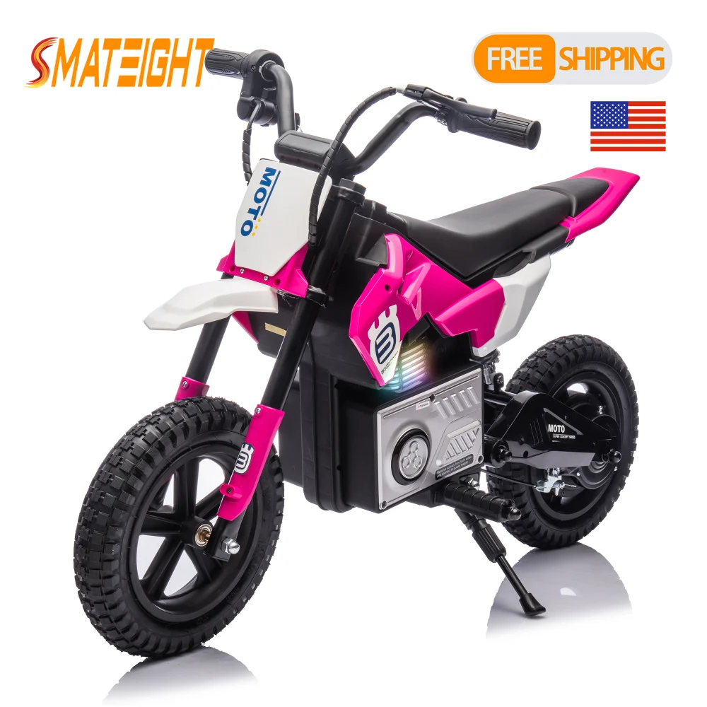 

24V Ride On Electric Toy Motocross Motorcycle Rear wheel shock absorber Adjustable speed breath lamp Bluetooth For Age 5+