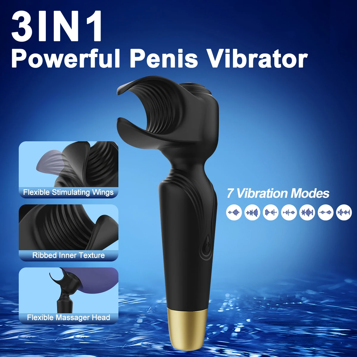 AV Wand Vibrator for Men Women Couple Penis Vibrators Male Masturbator Adult Sex Toys 2 in 1 for Nipple Clitoral Stimulation - Image 2