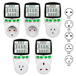 Cyfrowy watomierz LCD licznik energii licznik energii elektrycznej gniazdo Tester elektryczny FR US UK AU BR analizator mocy wyjściowe