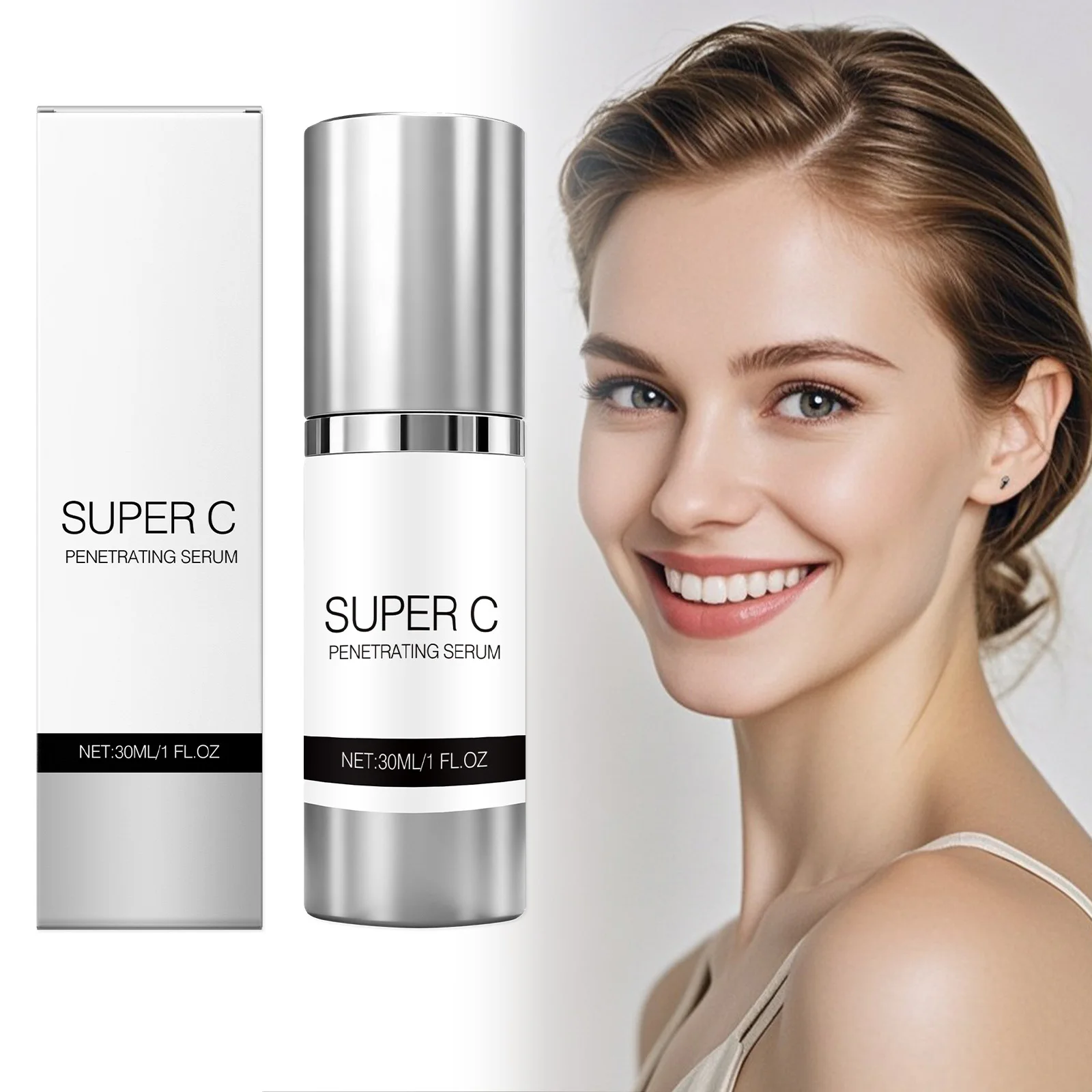 Sérum Facial de Vitamina C, Essência Hidratante Suave e Nutritiva, Sérum de Cuidado Diário para a Pele, Macio e Confortável