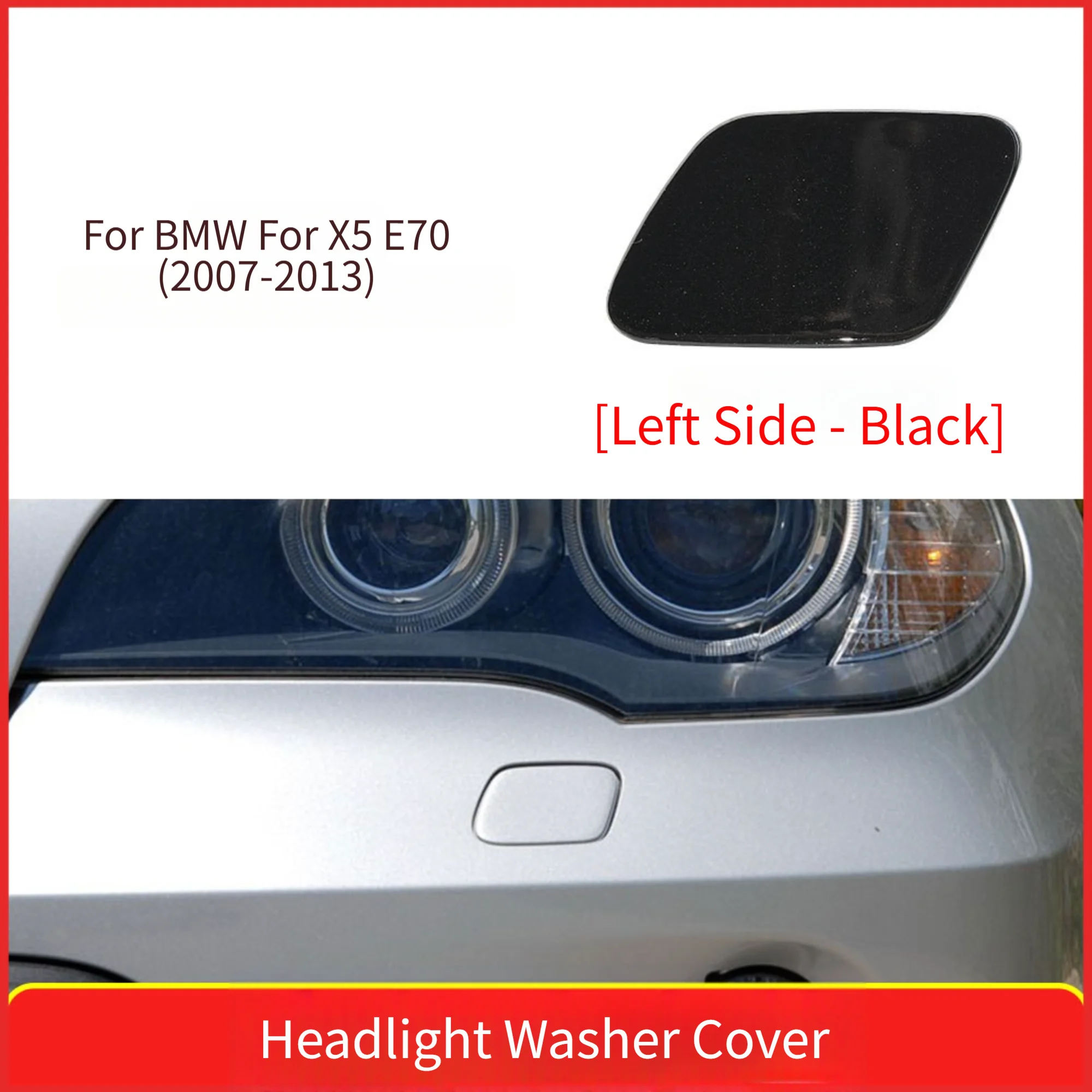 For Headlight Cleaning System Maintenance White Headlight Washer Cap Front Bumper Headlight Cover Replacement Cover