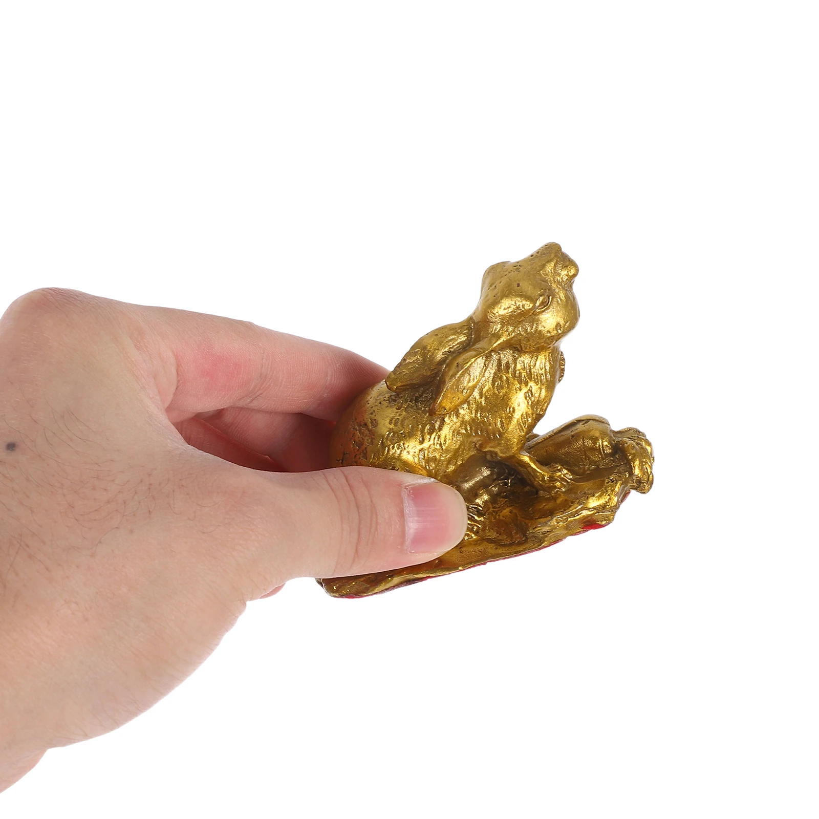 

Brass Rabbit Statue Home Decor Bunny Decorate Golden Desktop Ornament Office
