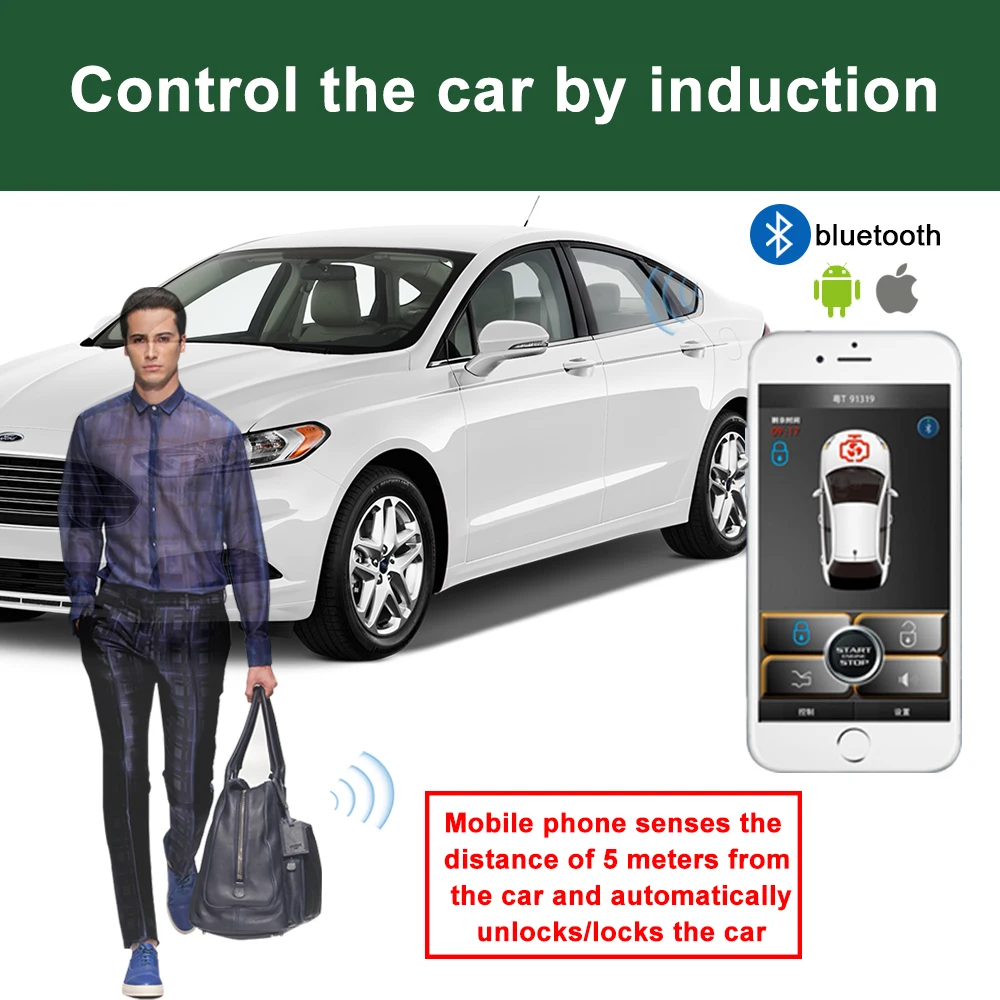 Universal Car Alarm With Autostart Push One Button Auto Start Stop APP/Keyless Entry System Smart Key Remote Start Kit G6900