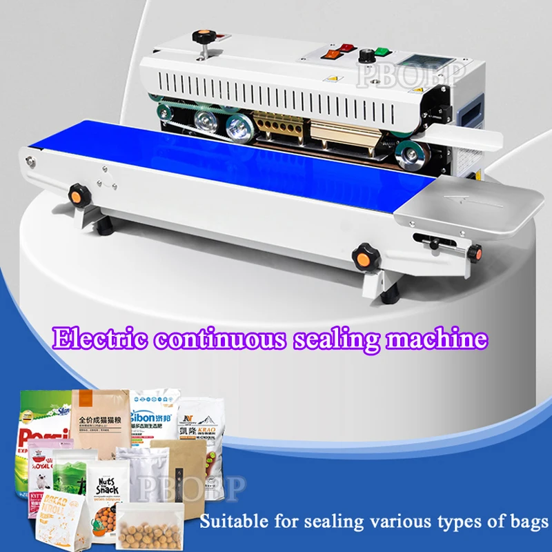 PBOBP Snack Food Potato Chips Tea Bag Continuous Vacuum Sealer Plastic Pouch Air Nitrogen Gas Inflating Heat Sealing Machine