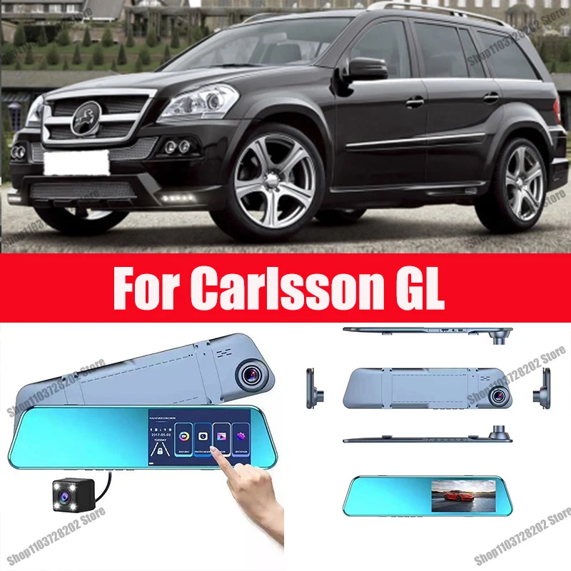 

For Carlsson GL Carplay Android GPS Dash Cam AUX FM Radio Dashcam Car Camera Stream RearView Mirror Drive Recorder