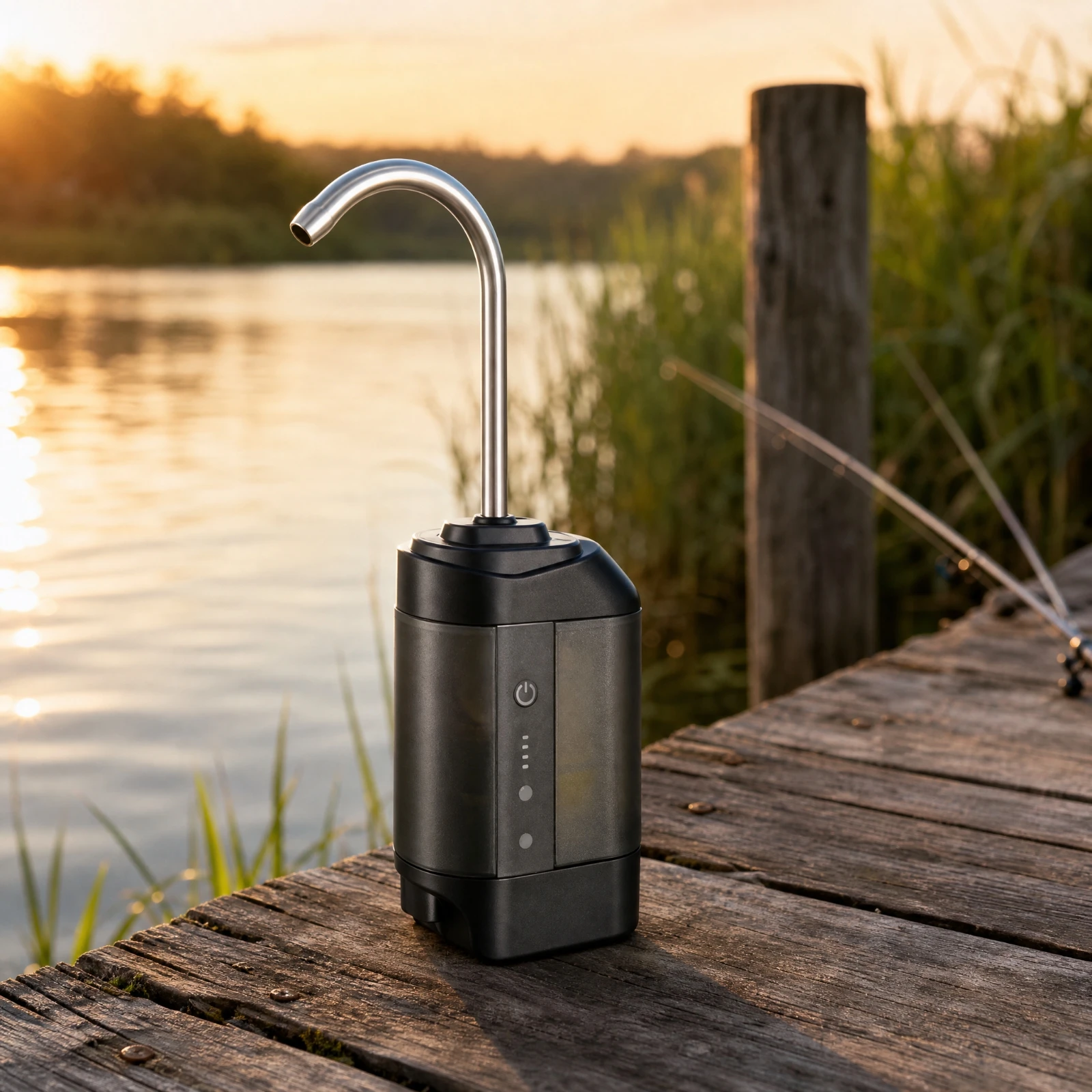 Portable Fishing Water Pump with Air Stone Rechargeable USB LED Night Light Oxygenation for Carp Keep Alive