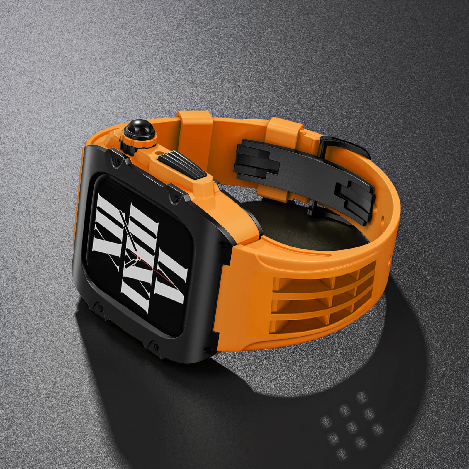 Modification Kit For Apple Watch 9 8 7 44mm 45mm Metal Strap with Case For iWatch Series custom design silicone Band Mod Kit