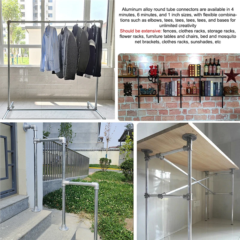 Elbow Tee Base Flat Three-dimensional Fitting Aluminum Alloy Connector Connection Fastener 20/25mm Steel Tube Shelf Parts