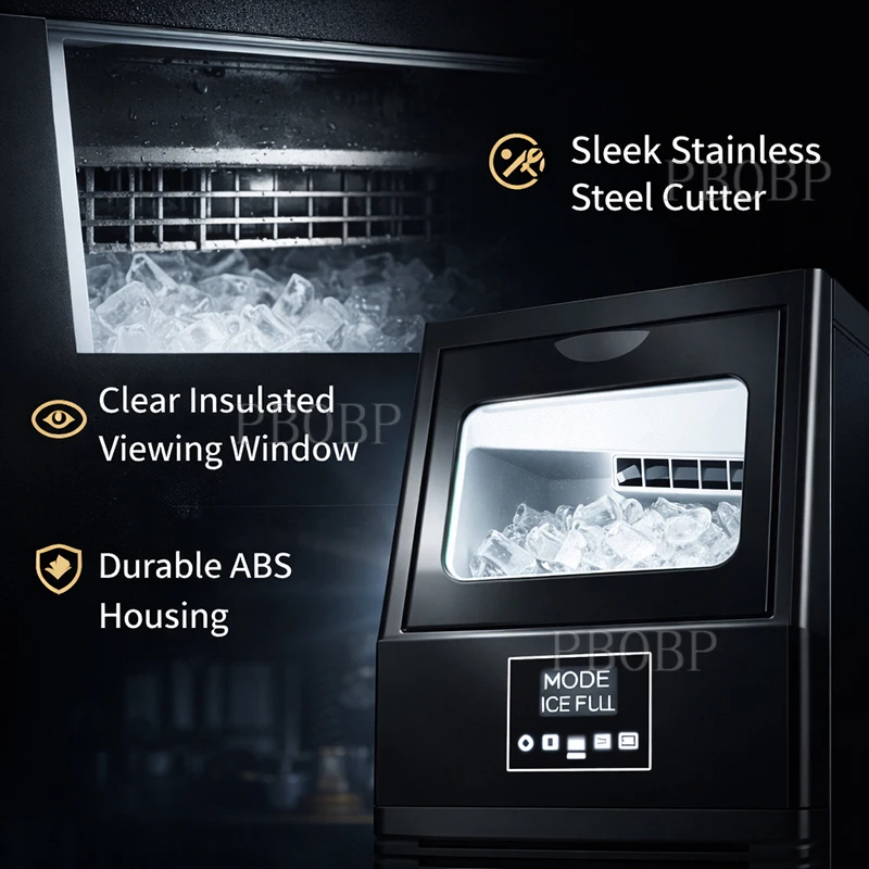 Portable Ice Maker Machine & Storage Drawer Countertop Ice Cube Maker Compact Ice Maker Machine for Household & Outdoor Use