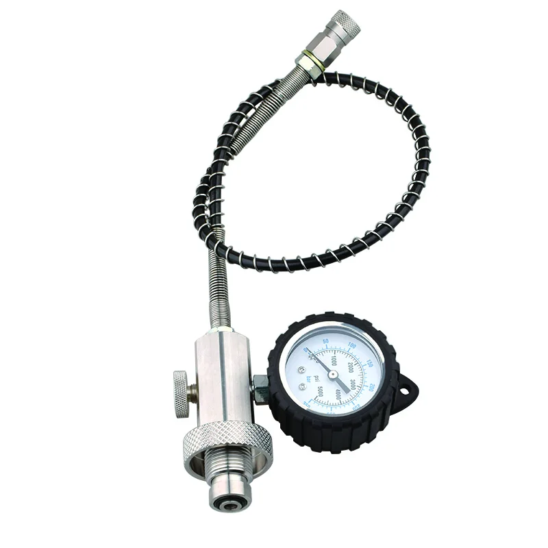 HPA スキューバ Din G5/8 ガスシリンダー詰め替え充填充電アダプタ供給バルブステンレス鋼 5000PSI/350BAR 50 センチメートルエアホース