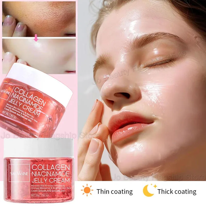 

50g Collagen Niacinamide Jelly Cream Deep Moisturizing Pore Shrinking Brightening Niacinamide Gel Lifting Firming Face Skin Car