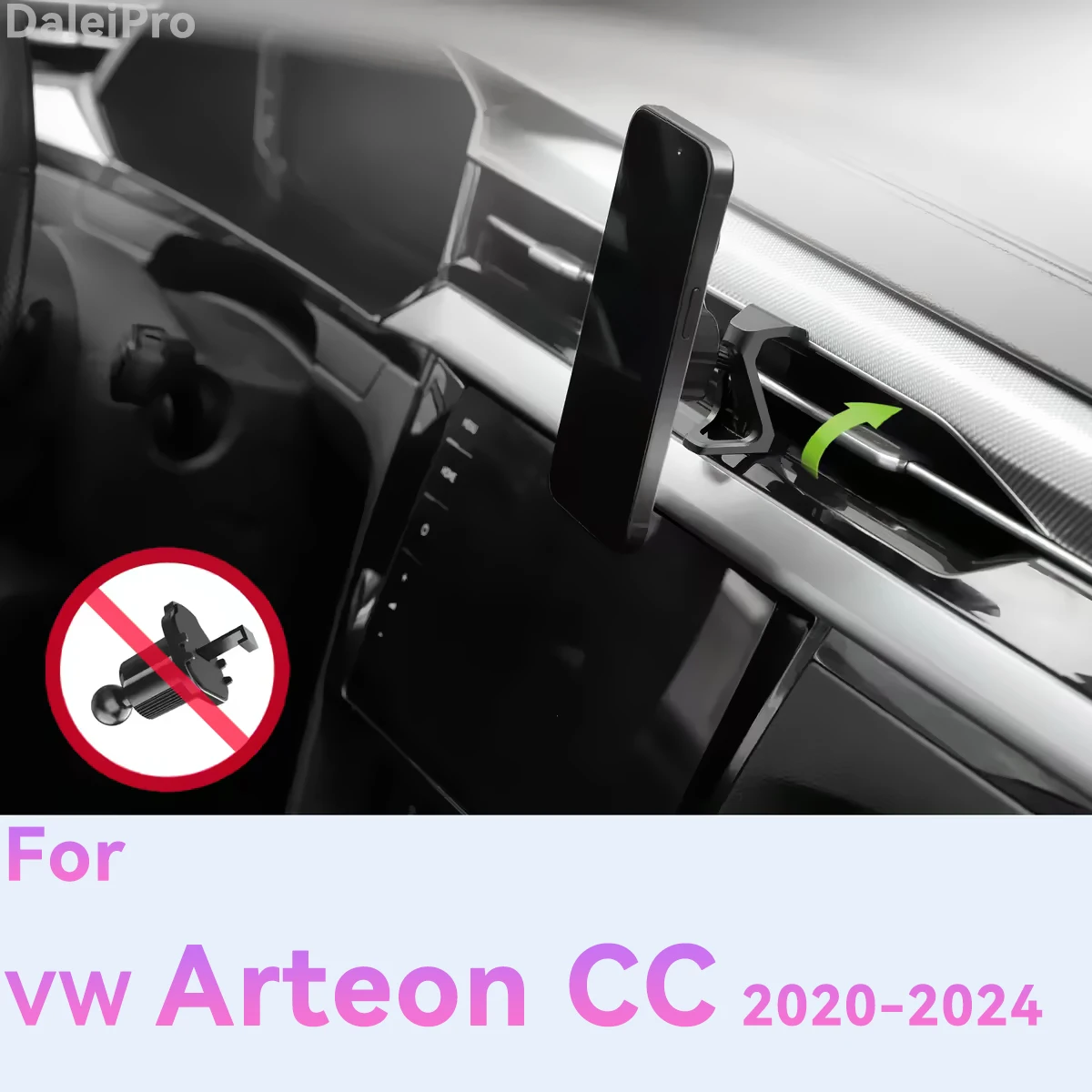Maßgefertigte Magnetische Handyhalterung mit Luftstromkühlung für VW Arteon CC 2020 2021-2024, 360° Drehbar ° Schwenkbare Telefonhalterungsbasis – Detail 7