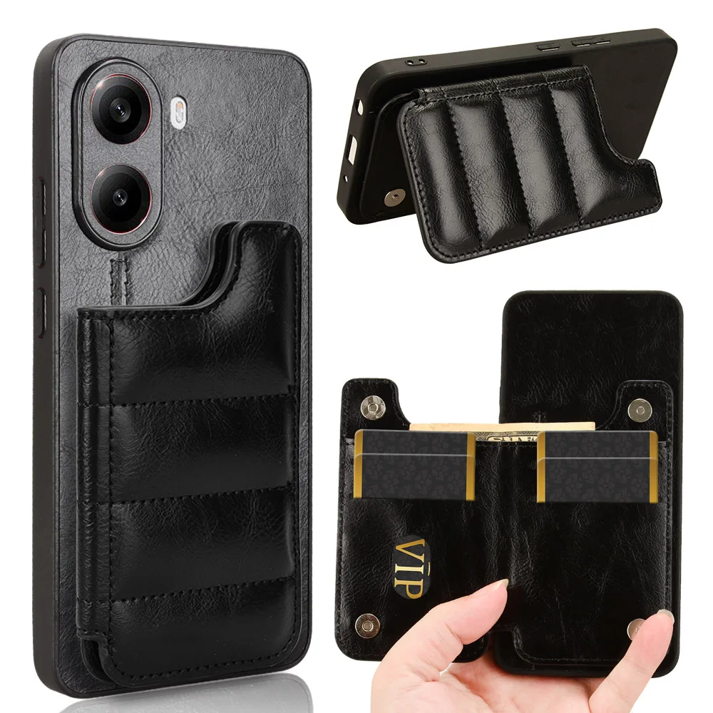 

Ultra Thin Leather Funda for Xiaomi Redmi Turbo 4 Case with Card Slots Wallet Cover for POCO X7 Pro 5G Stand Holder Case