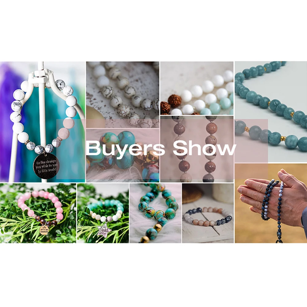 Blue Lace Malachite Stone Loose Round Spacer Beads DIY Bracelet Earrings for Fashion Jewelry Making 15\