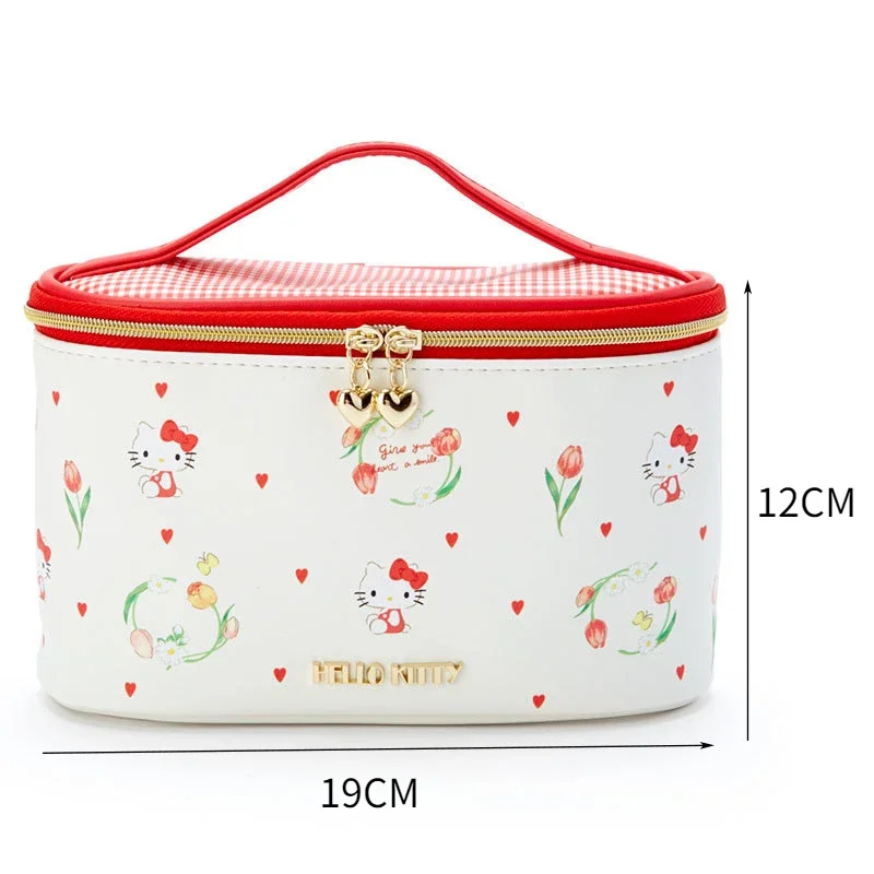 Kawaii Hello Kitty borse per cosmetici Kawaii Cinnamorol Little Twin Stars PU Leather Cosmetics Storage Bag Cute Printing Cosmetic Box