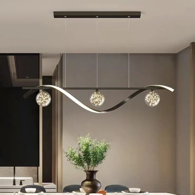 

Modern Glass Ball LED Chandelier Minimalist Living Dining Room Kitchen Pendant Lights Home Decoration Hanging Light Fixture