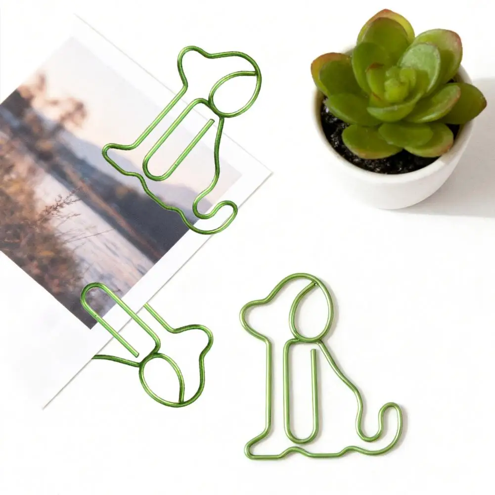 50Pcs Christmas Paper Clips Dog Shape Fun Paperclips Non-bending Metal Clips Office Desk Organizing Cards Document Fasteners