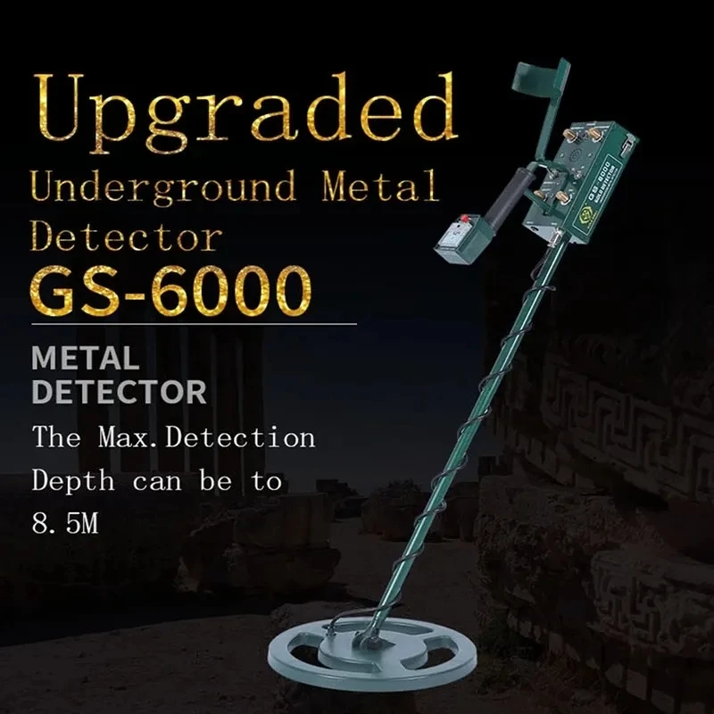 GS6000 Metal Detector Waterproof Underground Metal Detector Treasure Hunting Gold Can Detect Underground Depth 8.5cm