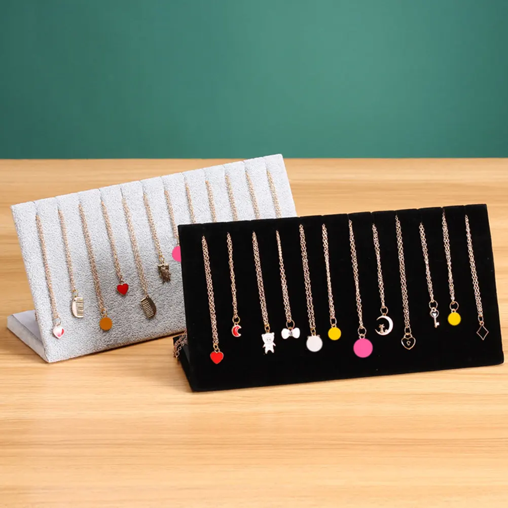 

Jewelry Display Board Premium Soft Material Boutique Necklace Stand Display Case Jewelry Organizer Tray Necklace Holder