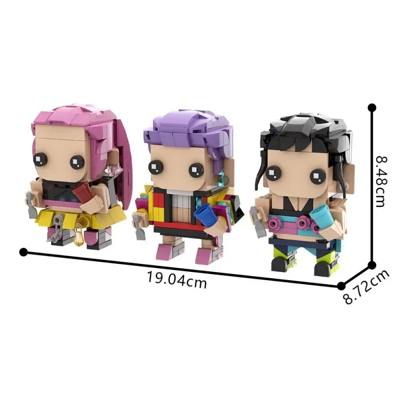 

MOC Demon Hunter BrickHeadz набор блоков персонажей мультфильмов Mirra Zoe Lumi модель персонажа 519 шт. собранная игрушка рождественские подарки