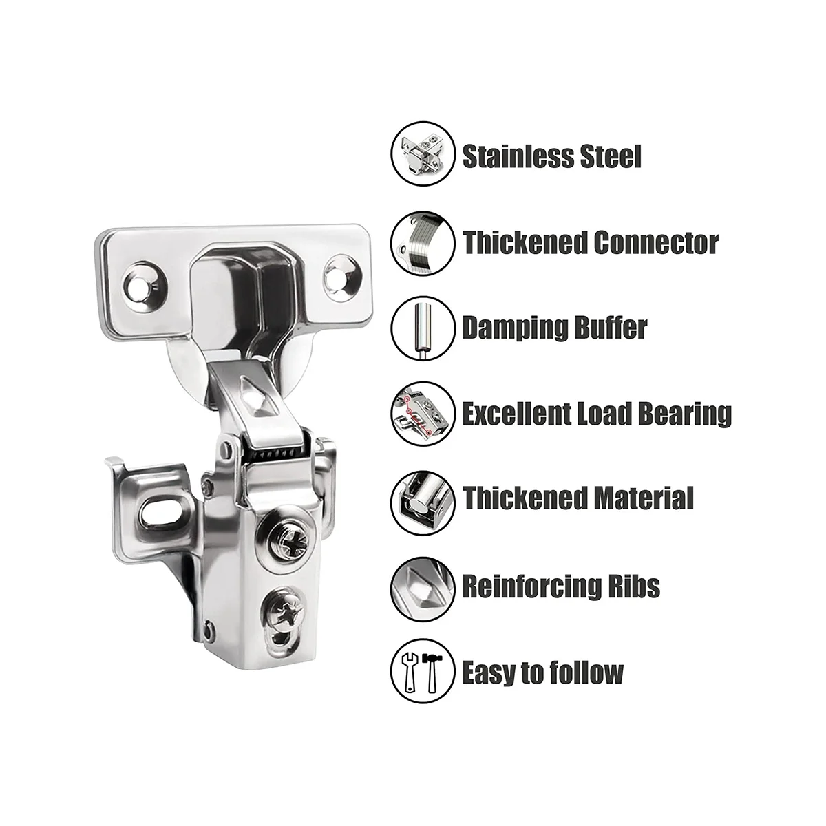 12 Pack 1/2 Inch Overlay Soft Cabinet Door Hinges for Kitchen Cabinet Hinges Hinge Stainless Steel Of Cup Is 45 Mm