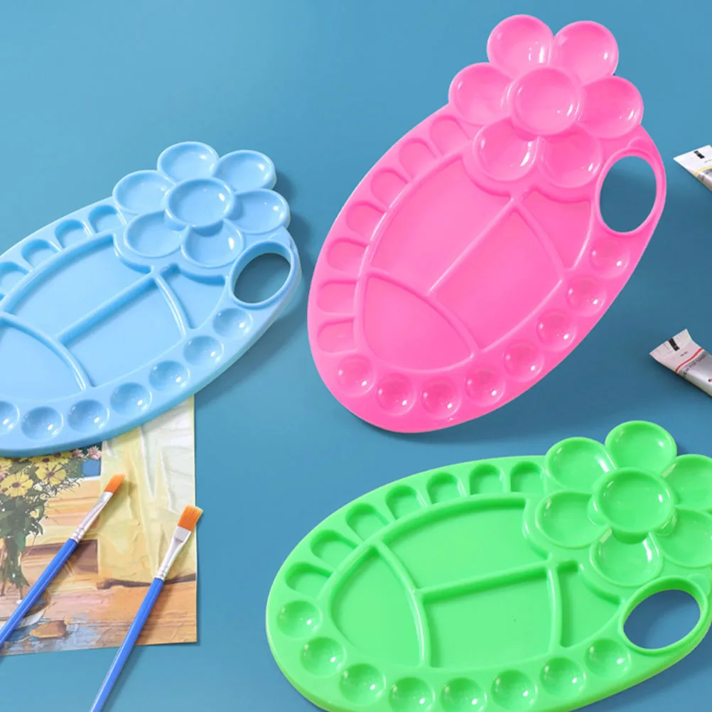 

8 Pcs Paint Watercolor Tray Oval Painting Board Mixing Plastic Child Reusable Durable Storage Lightweight Portable