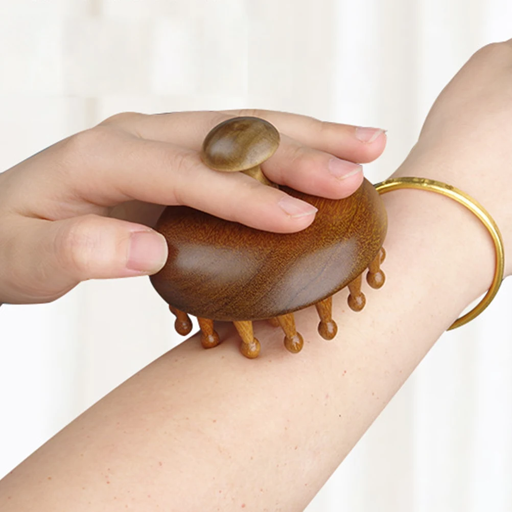 Peine de mano para el cuero cabelludo, cepillo para lavar el cabello, masaje de sándalo, masaje del cuero cabelludo