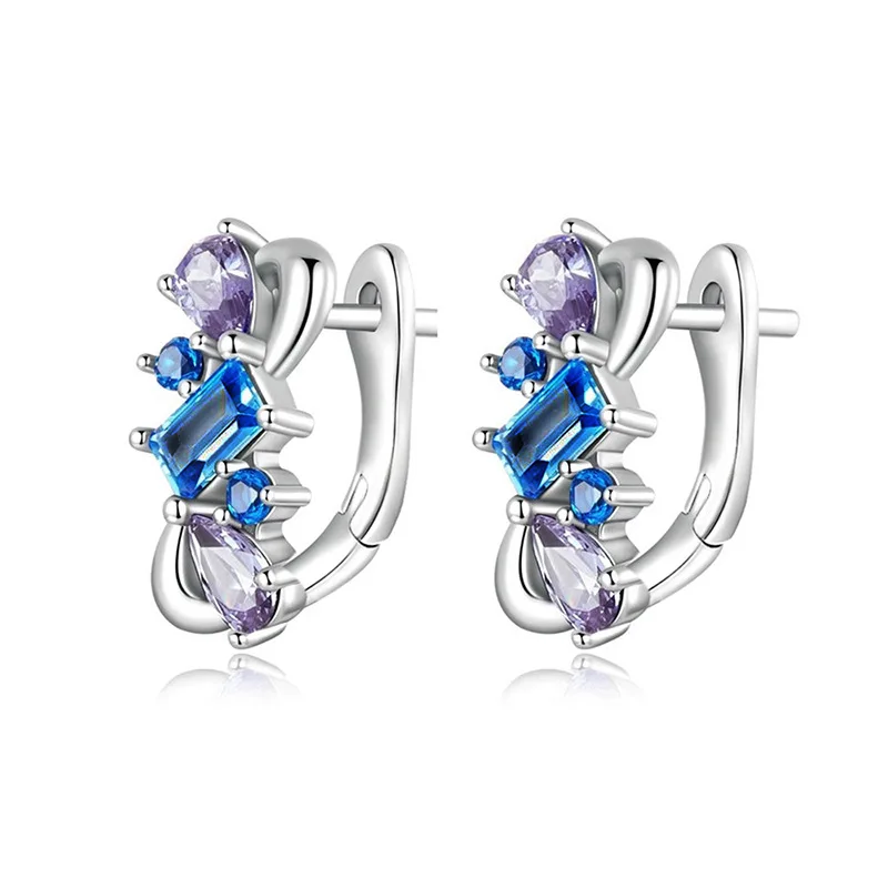 New Trendy Daily Commuting Simple Square Water Drop Zircon Ear Buckle Women's Design Sense Personalized Minimalist Jewelry