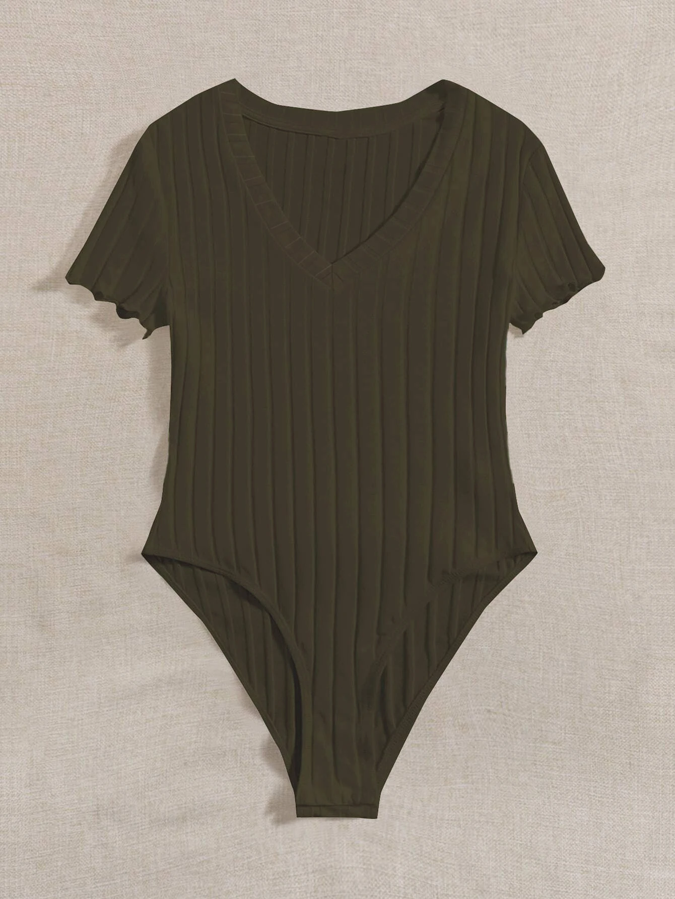 Neues kurzärmeliges, schmales T-Shirt mit V-Ausschnitt, sexy und vielseitiger, eng anliegender Jumpsuit. – Detail 16