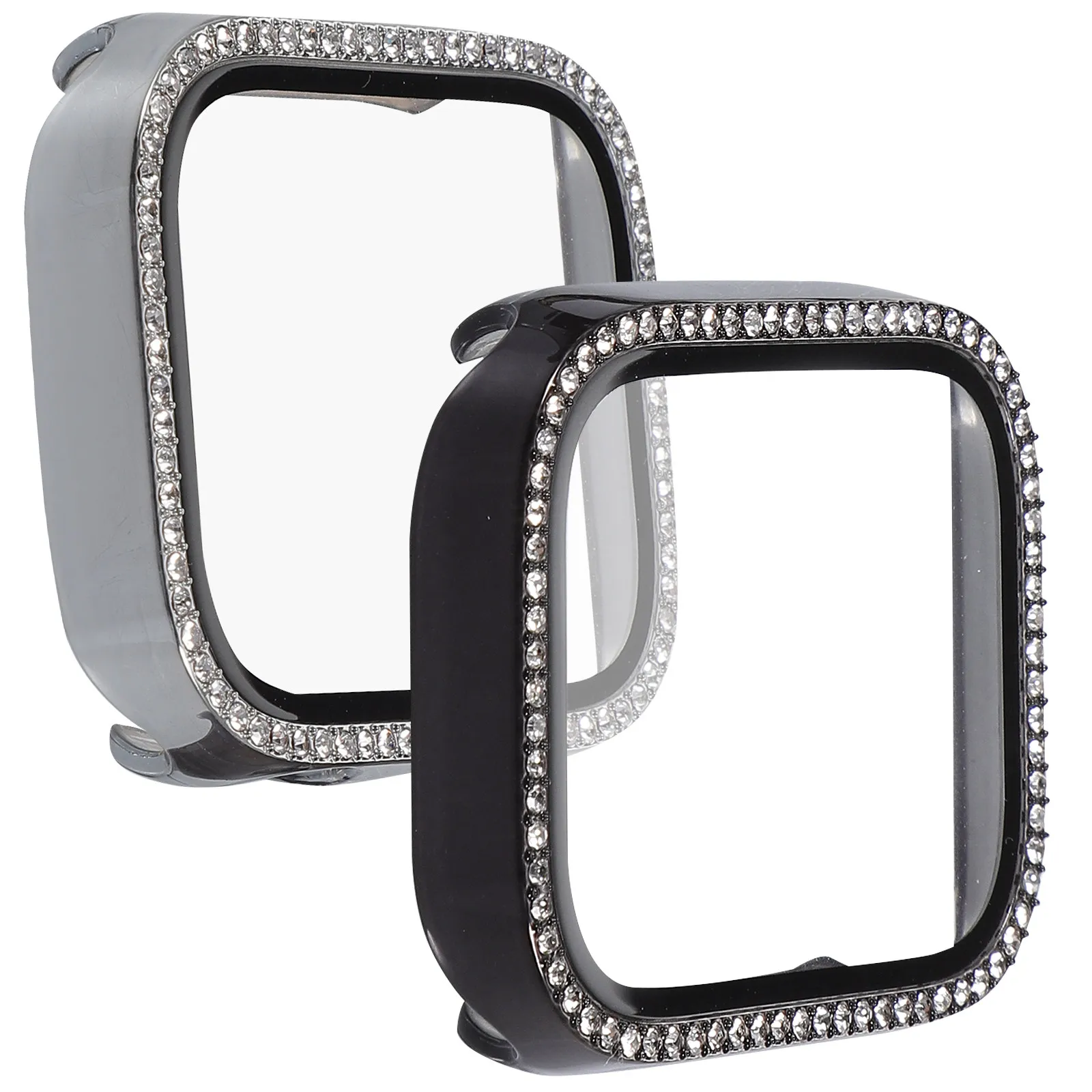 

2Pcs Sparkling Rhinestone Watch Protective Case for Full Coverage Scratch Resistant Luxury Evening Wear Compatible