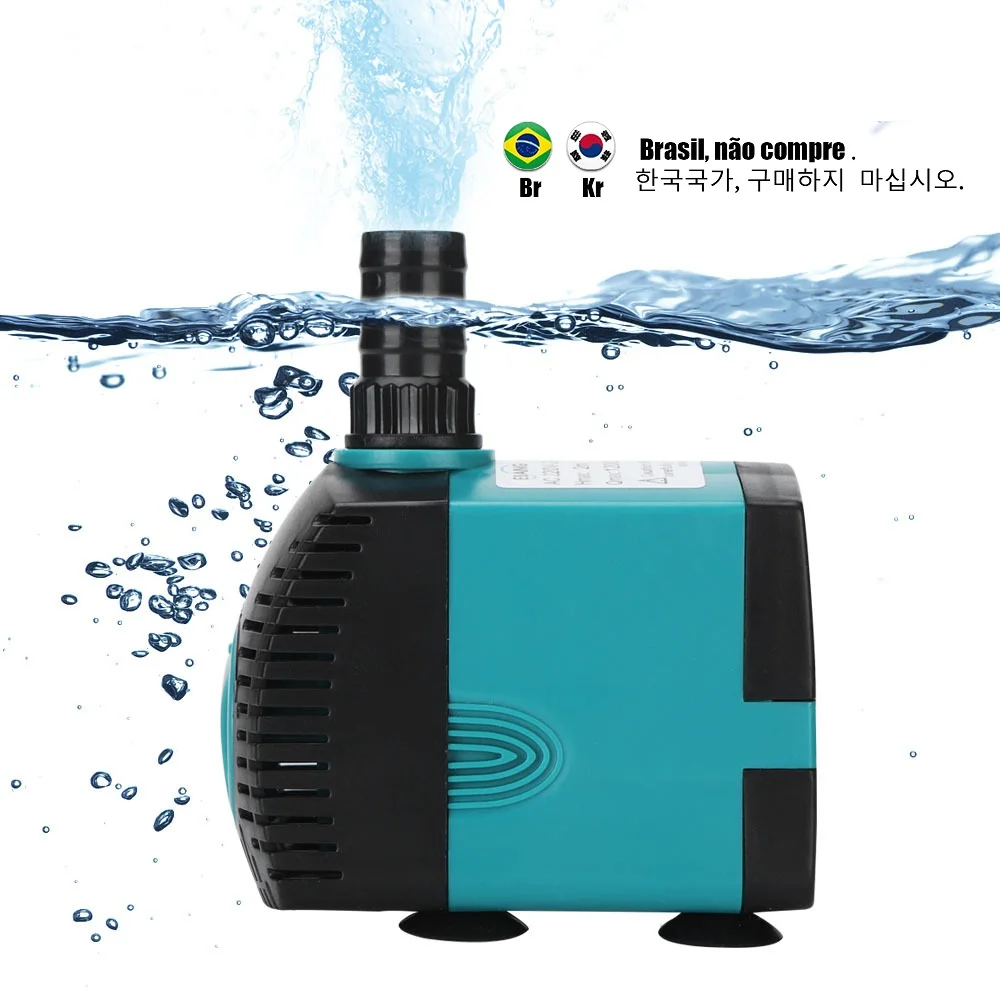 Ultra-Quiet 3-60W Submersible Water Fountain Pump Filter Fish Pond Aquarium Water Pump Tank Fountain EU US 220V-240V