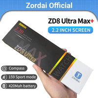 2026 Original Zordai Zd8 Ultra Max Plus+ Smart Watch Men 49mm AI Watch Faces Compass BT Call NFC Sports Original Watch Ultra