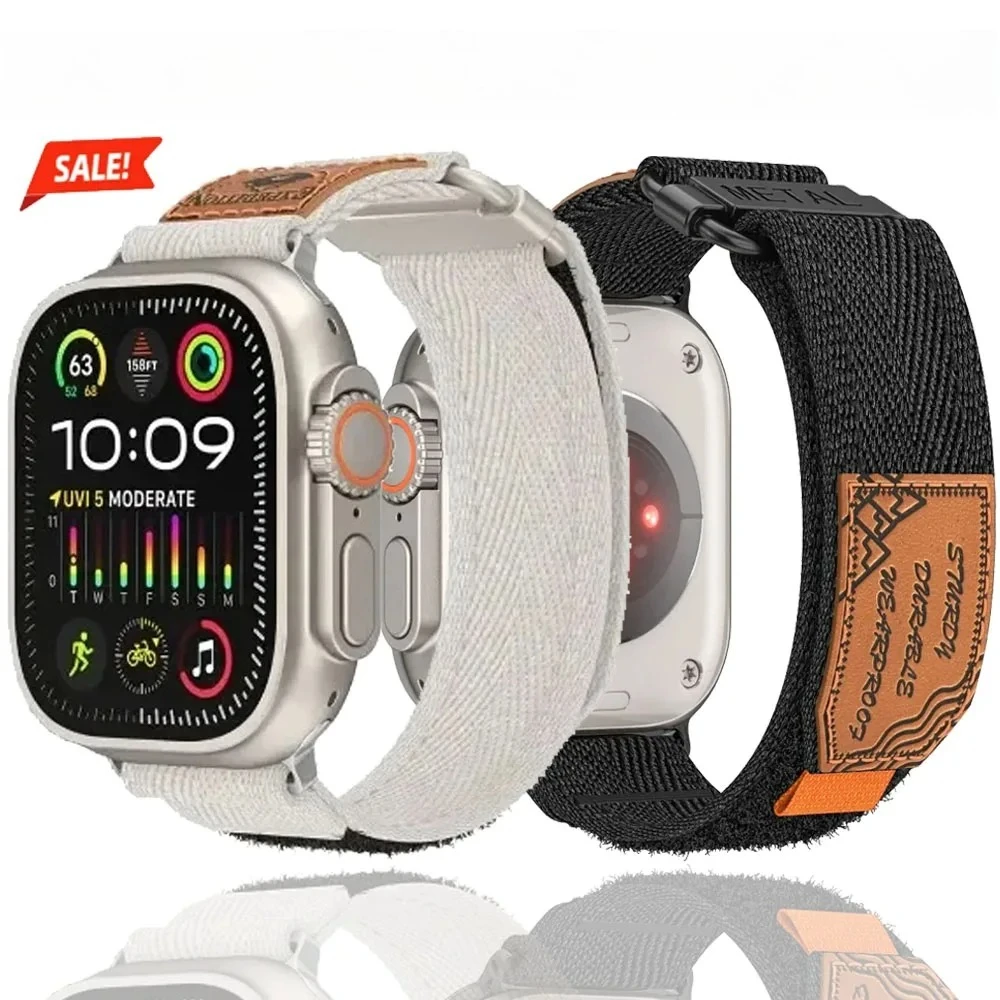 

Нейлоновый ремешок с петлей для Apple Watch Ultra 3 2 49 мм 46 мм 42 мм 45 мм 41 мм Мужской спортивный ремешок для Trail iWatch 11 10 9 8 7 6 5 4 SE3 44 мм 40 мм