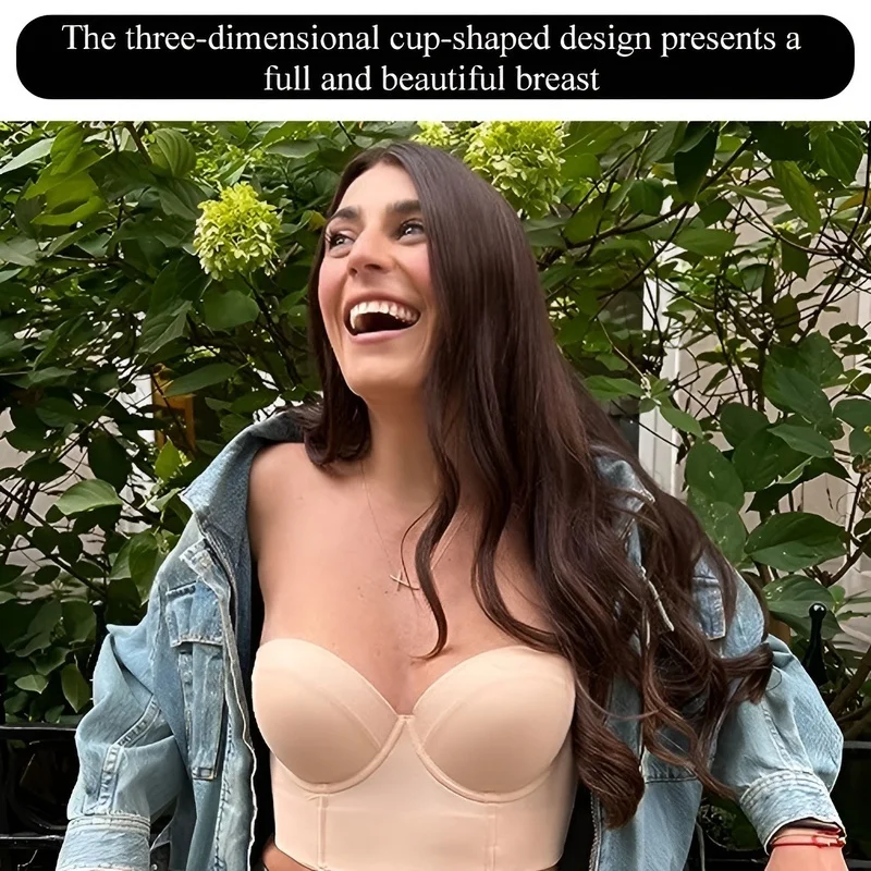 Hot[Slim Look] New Backless Bustier Bra with Removable