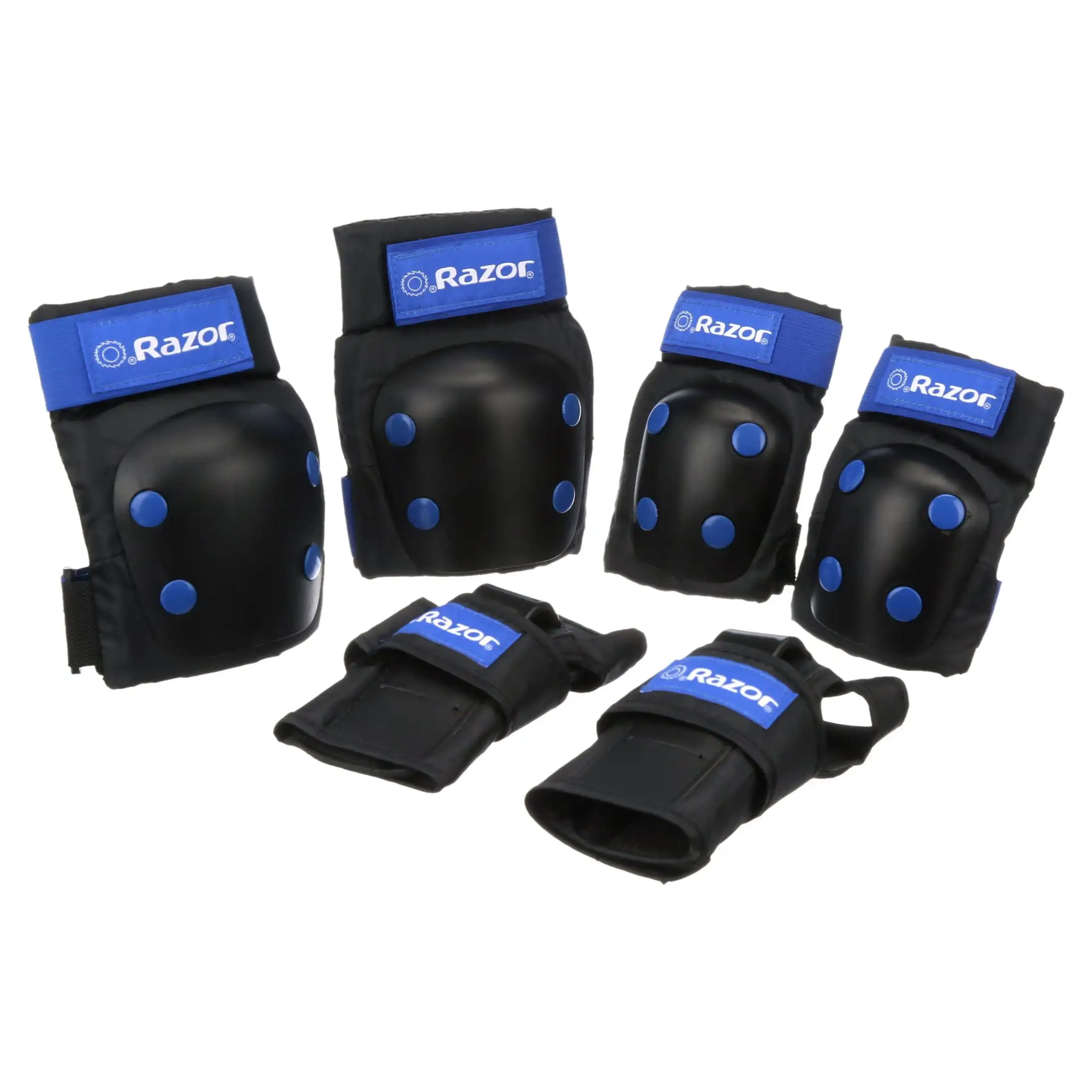 

Multi-Sport Safety Pads for Kids - Knee Elbow Guards for Skateboard BMX - Blue/Black