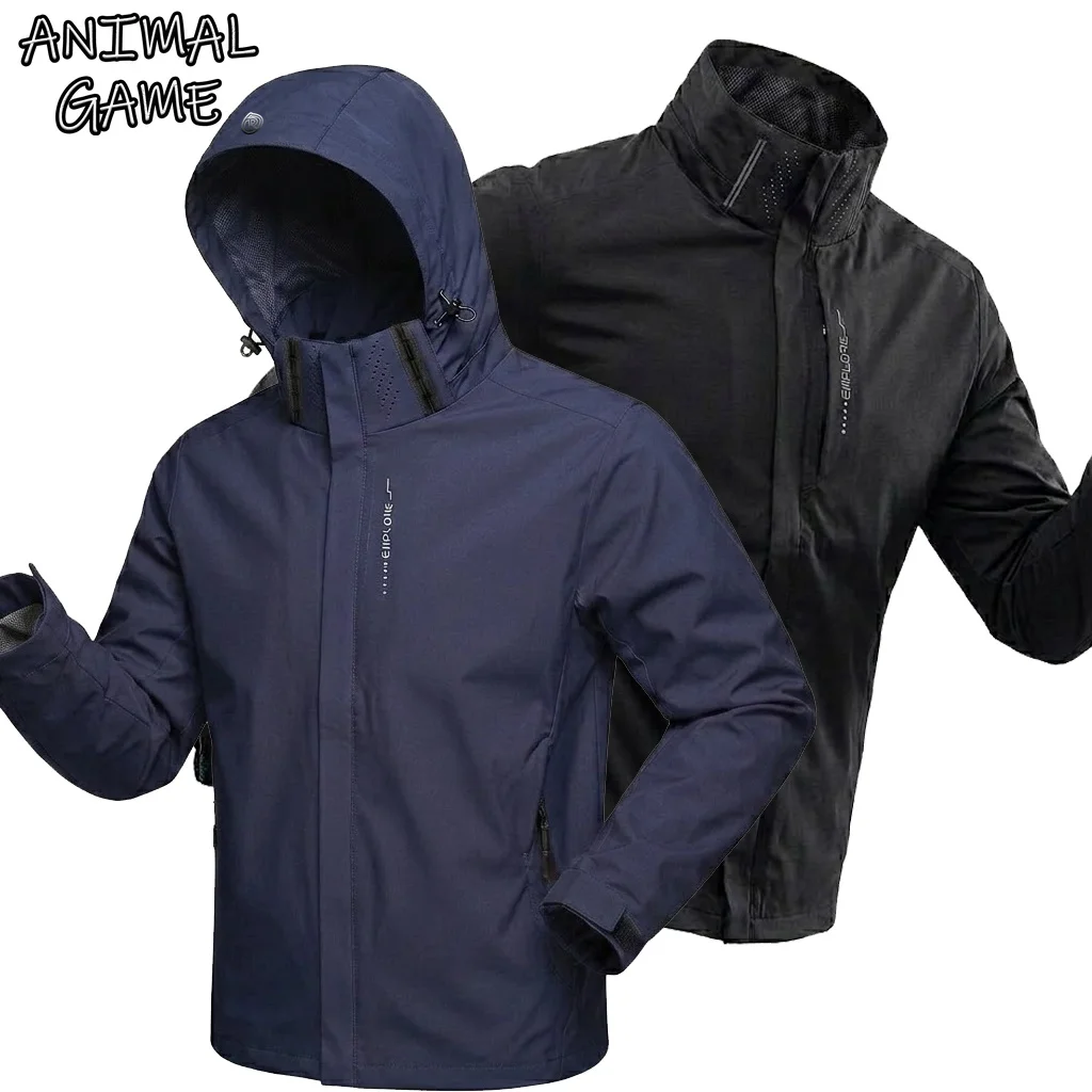 Outdoor Windproof Coats Waterproof Jackets Lightweight Cycling Hoodie Hiking Raincoat Work Hooded Man Climbing Zipper Tracksuits