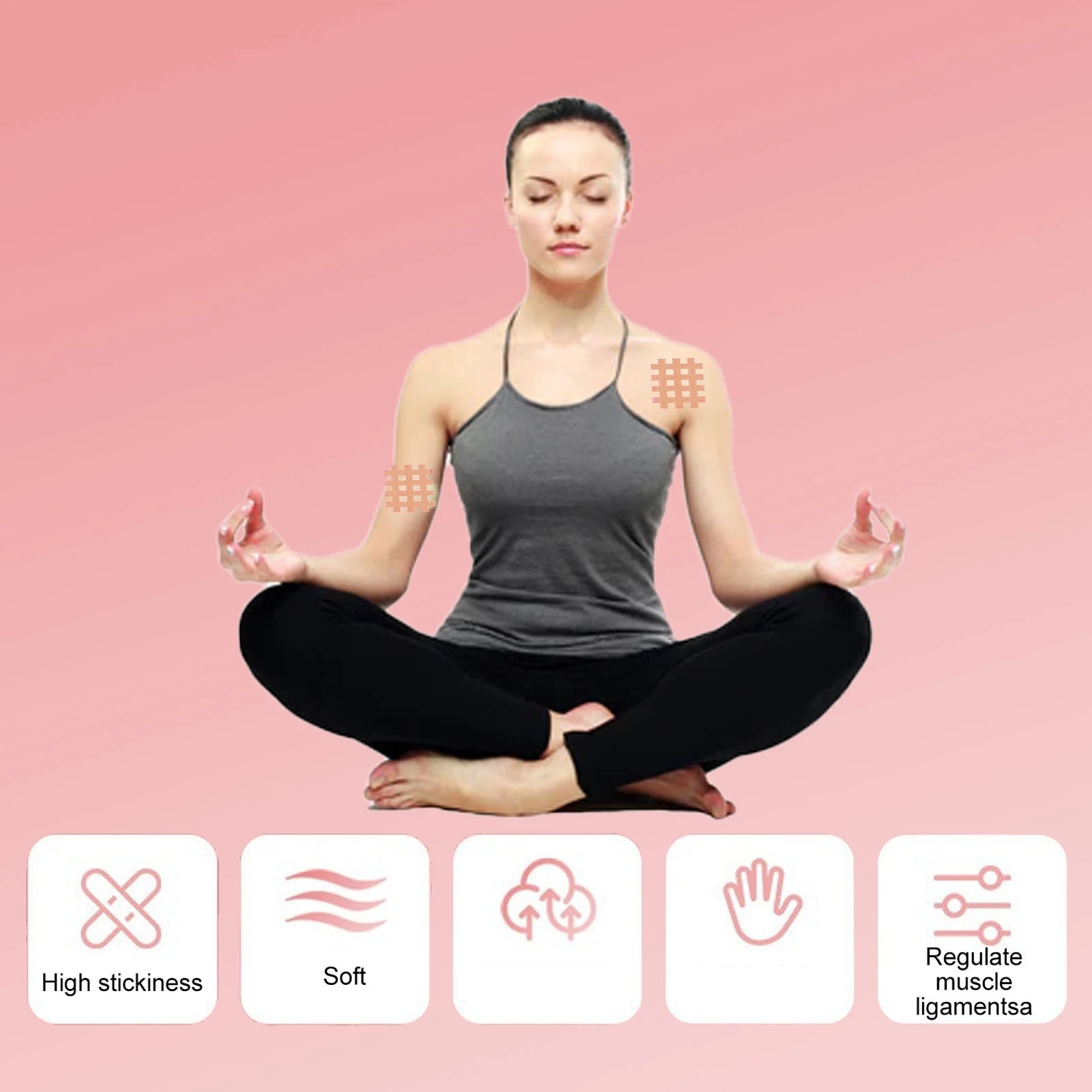 C9 5 Sheet Grid Tape Breathable Joint Muscle Acupuncture Point Therapy Cross Kinesiology Tape for Arms Legs