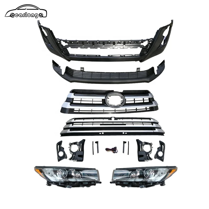 

Injection PP for Toyota Highlander 2015-2017 Upgrade 2018 Style Front Bumper Grille Headlight Body Kit Car Bumpers Norsen