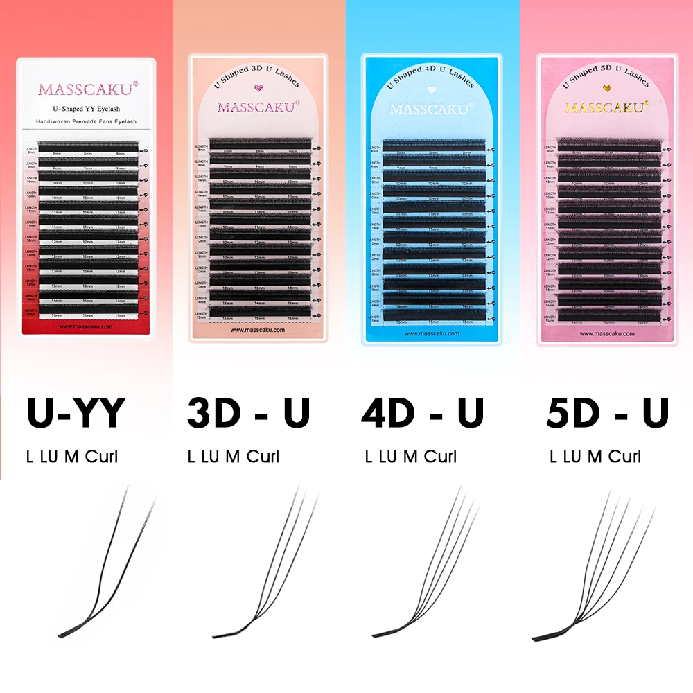 MASSCAKU L LU M Curl U-förmige Wimpern 3D 4D 5D Superweiche Leichte Natürliche Wimpernverlängerungen Hochwertige Parallele Make-up-Zubehör – Detail 6
