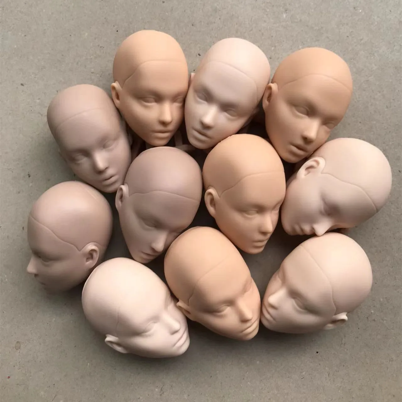 

MENGF DIY Makeup Practice Doll Bald Head 1/6 Scale Blank Face in White Beige Brown Coffee Green Blue Skin for FR IT Doll Parts