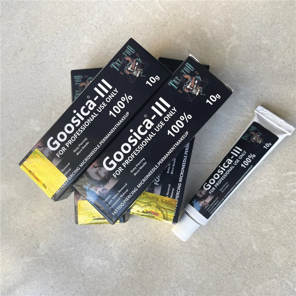 

Newest 100% Goosica III Before Tattoo Cream for Permanent Makeup Microblading Piercing Eyebrow Lips Liner Beauty Body Art 10g