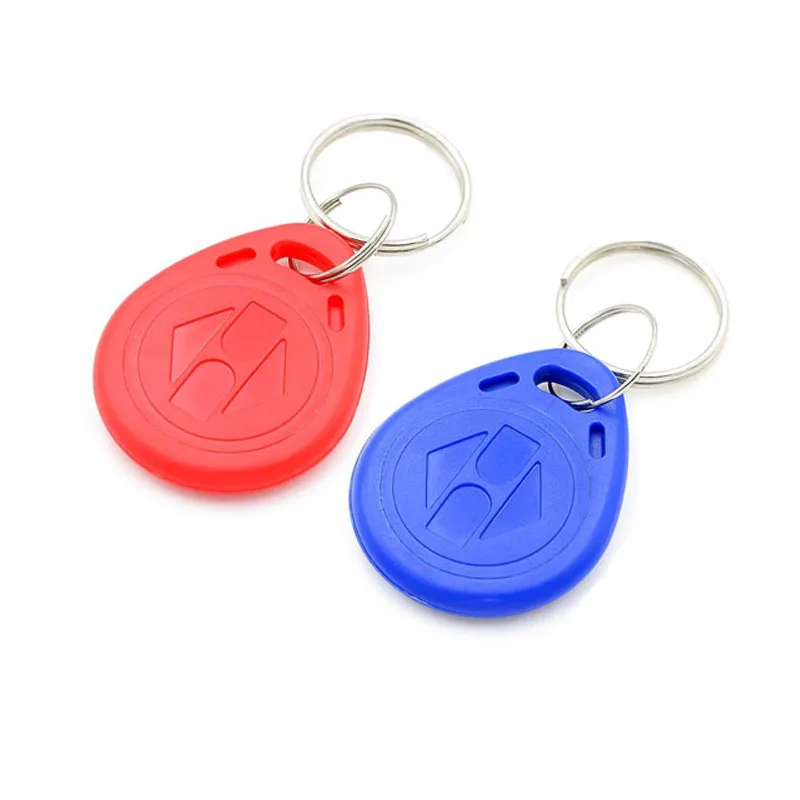 10~500Pcs EM4100 ID Card Key Buckle Access Control RF Induction Card Red and Blue Matching 125K RFID Card Reading Module