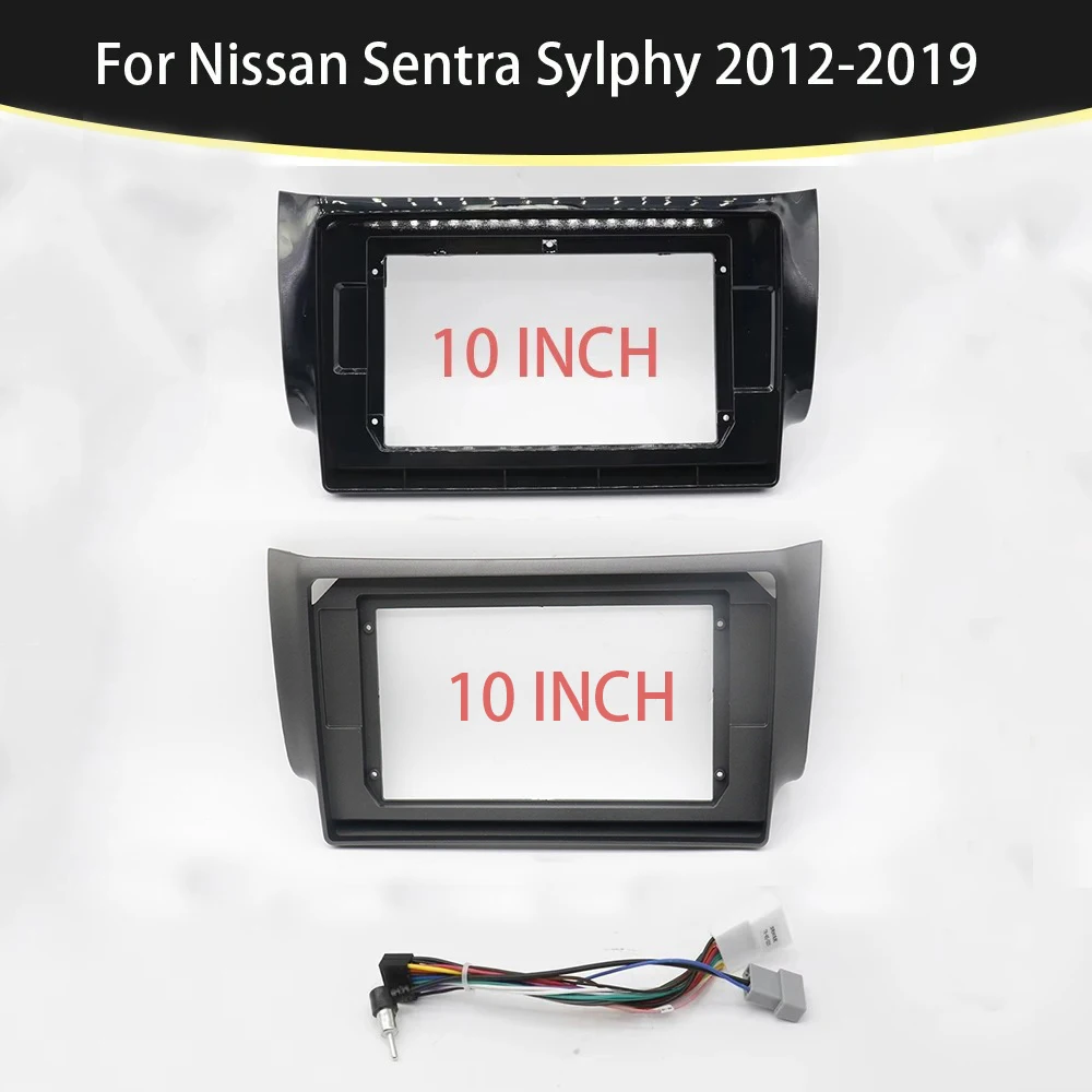 2 Din 10.1 Inch Car Radio Fascia For Nissan Sentra Sylphy 2012-2019 Stereo Panel Dashboard Installation Trim Kit DVD Frame Bezel