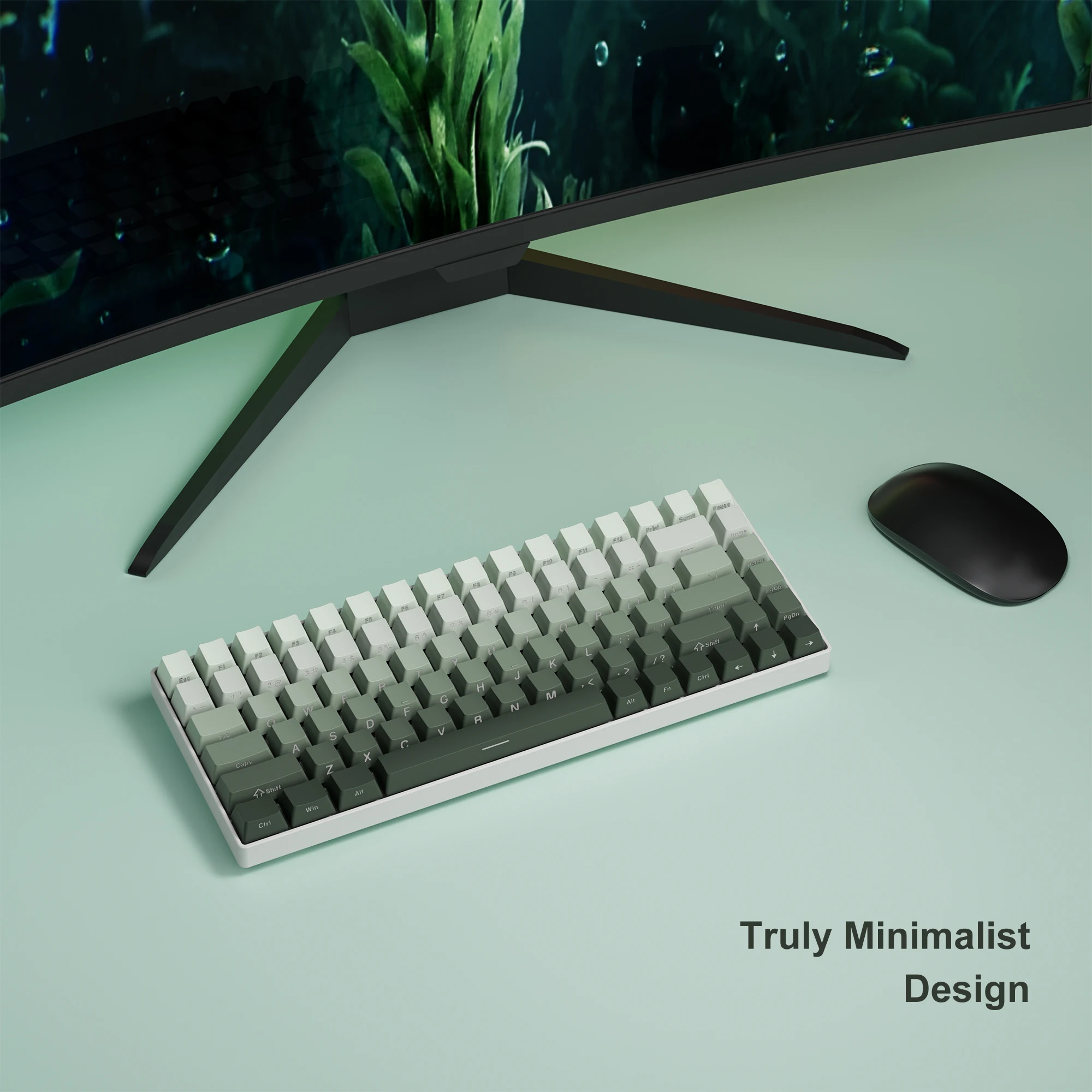 XVX gradiente verde OEM perfil impresión lateral brillo a través de teclas PBT doble disparo retroiluminado teclas para teclado mecánico de jugador