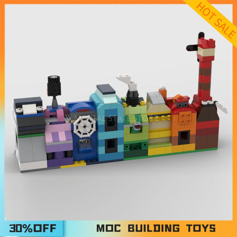 419 pz personalizzato MOC Rainbow houses Streetscape modello Building Blocks tecnologia mattoni fai da te assemblaggio creativo giocattoli regalo di festa