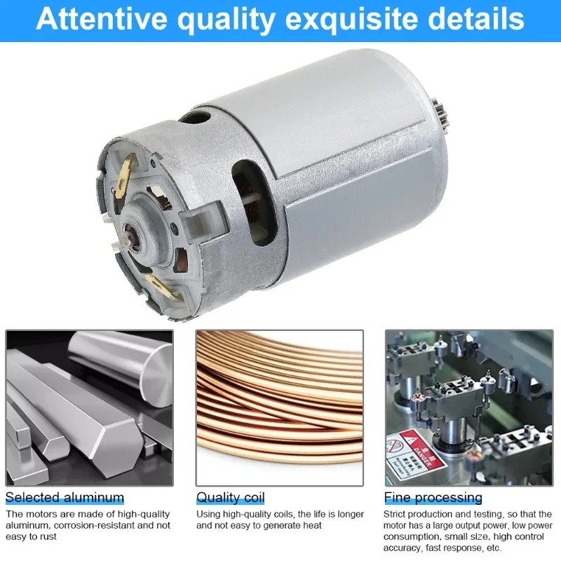 

RS 550 electric drill screwdriver with high torque micro motor, 25V 19500 RPM 9-tooth 12 tooth, sturdy and durable